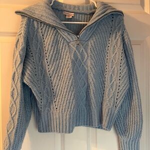 Blue Cable Knit Sweater